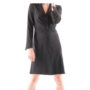 NWT Finley Black & White Pinstripe Cleo Tucked Dress, Medium